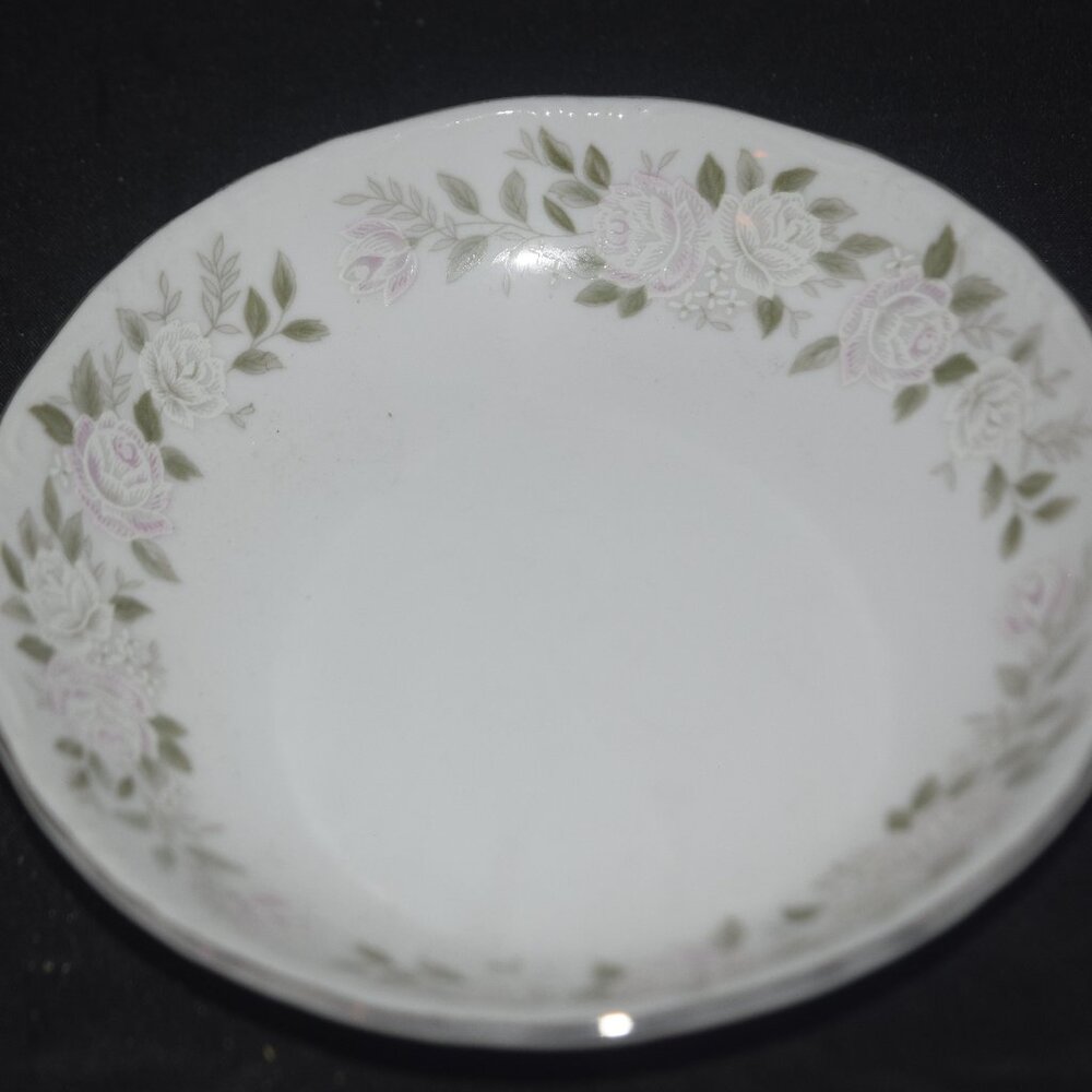 Vintage Sheffield Fine China Classic 501 Japan Rose Bowl - Silver Trim
